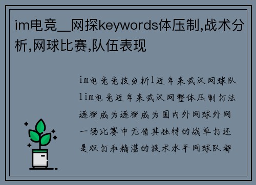 im电竞__网探keywords体压制,战术分析,网球比赛,队伍表现